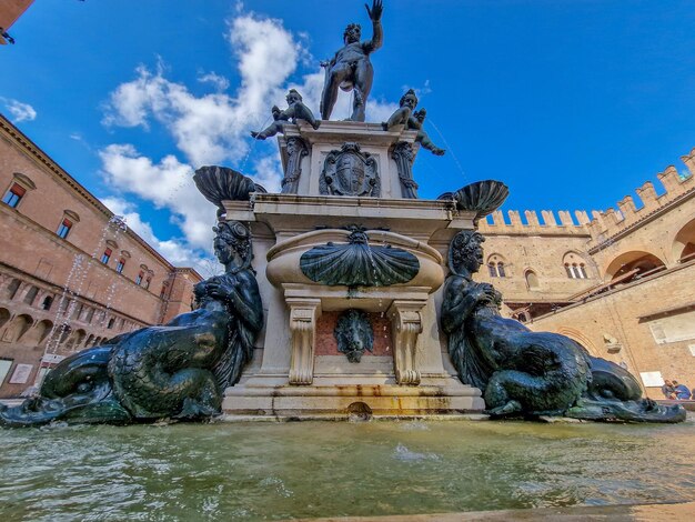 Bologna place piazza maggiore fountain detail