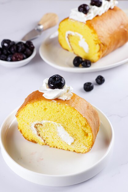 Bolu Gulung or Roll Cake is an Indonesian version of Swiss roll A fluffy soft sponge cake rolled