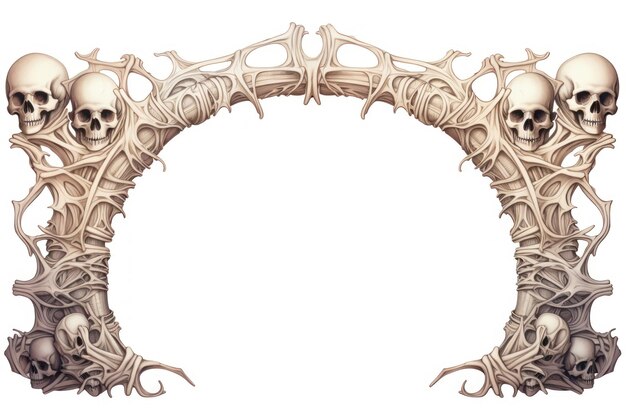 Photo bone border arch white background architecture