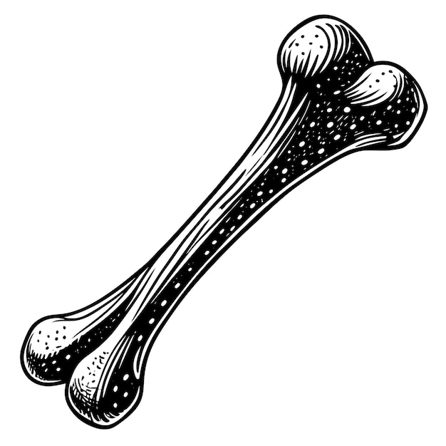 Photo a bone is shown in black and white