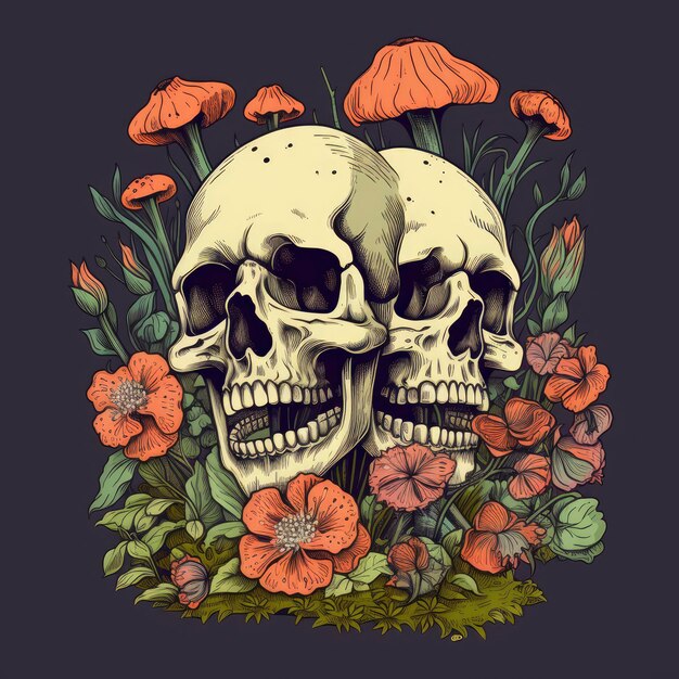 Bones and Botany Cartoon Design v52