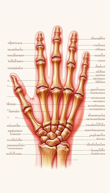 the bones of the hand are visible