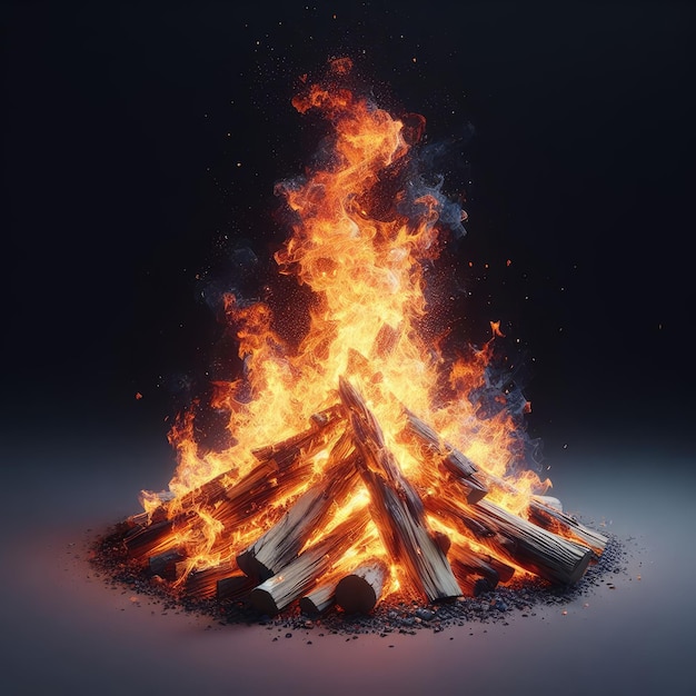 bonfire isolated on white