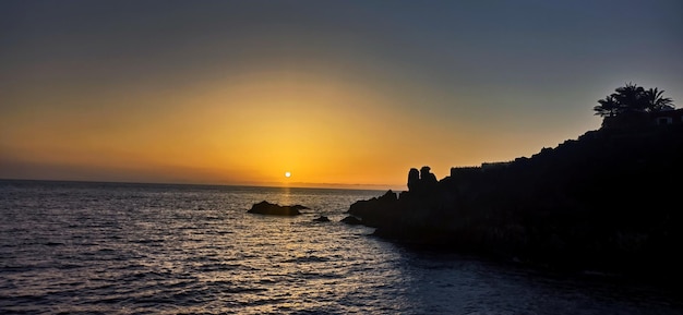 Bonito atardecer en la playa del Charco en la Palma