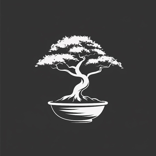 Photo bonsai tree vector logo isolated on background