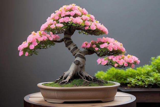 Bonsai Tree with Miniature Flowers