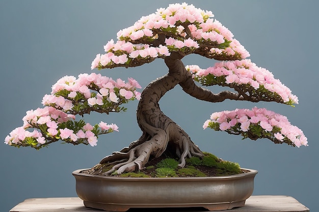 Bonsai Tree with Miniature Flowers