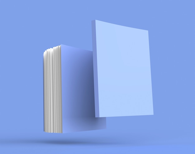 Photo book album color mockup 3d render illustration closed clear notepad with realistic light and shadow