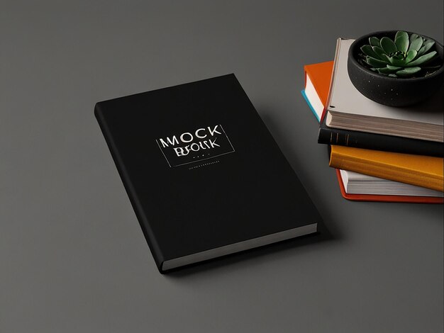 Photo book black mockup 4k