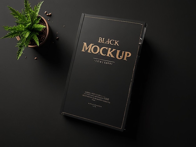 Photo book black mockup 4k