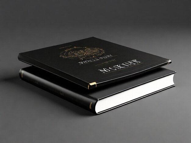 Photo book black mockup 4k