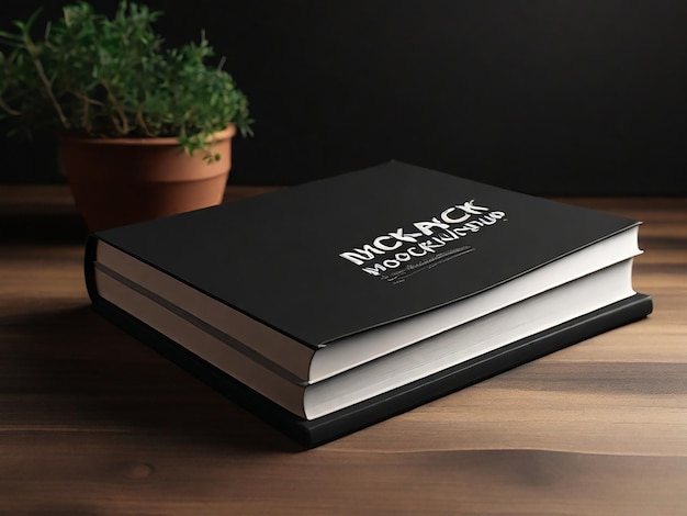 Photo book black mockup 4k