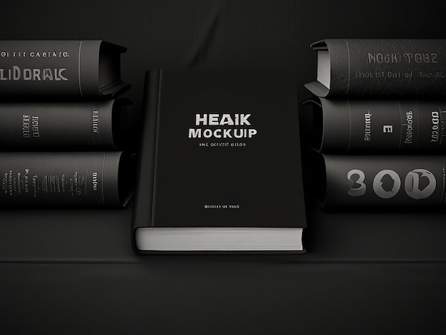 Photo book black mockup 4k