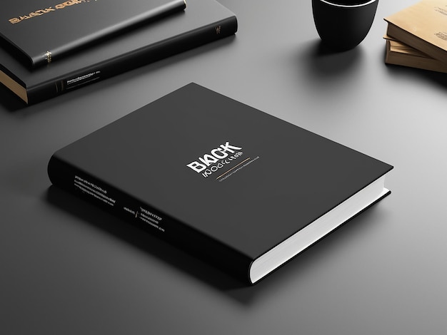 Photo book black mockup 4k