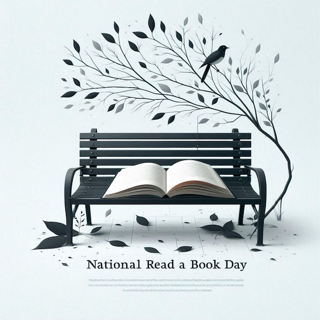 Photo a book called national a day is on a blanket with daisies in the background