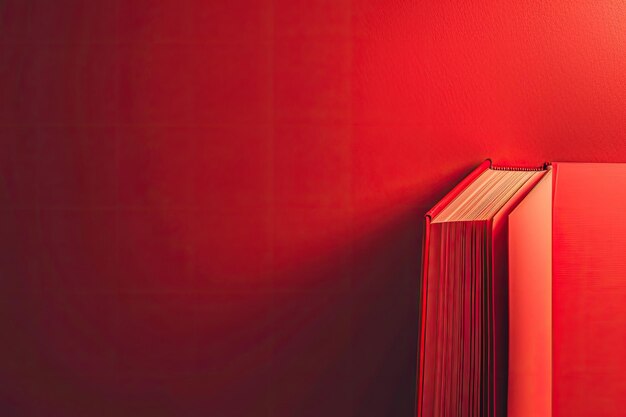 Photo book in corner with red color effect