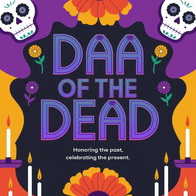 Photo a book cover for the dead of the dead with flowers and candles