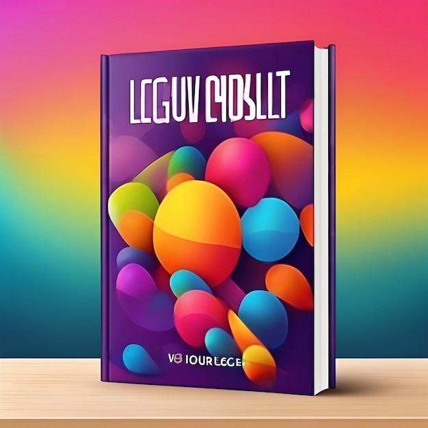 Photo book cover mockup design realistic colorful image 207