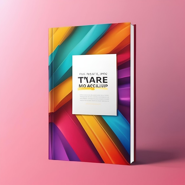 Photo book cover mockup design realistic colorful image 81