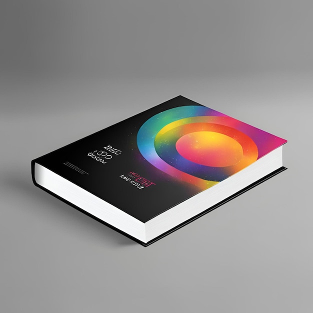 Photo book cover mockup design realistic colorful image 88