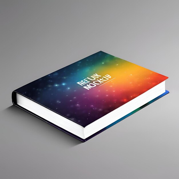 Photo book cover mockup design realistic colorful image 94