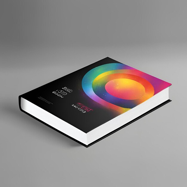 Photo book cover mockup design realistic colorful image 98