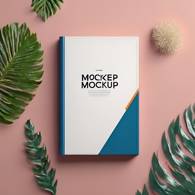 Photo book cover mockup design realistic colorful image