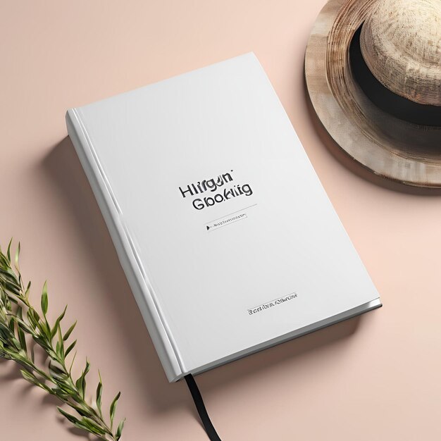 Photo book cover mockup design realistic colorful image