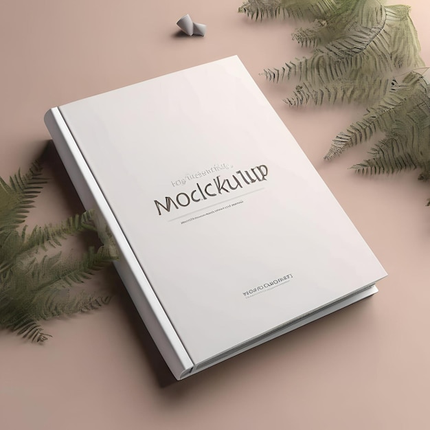 Photo book cover mockup design realistic colorful image