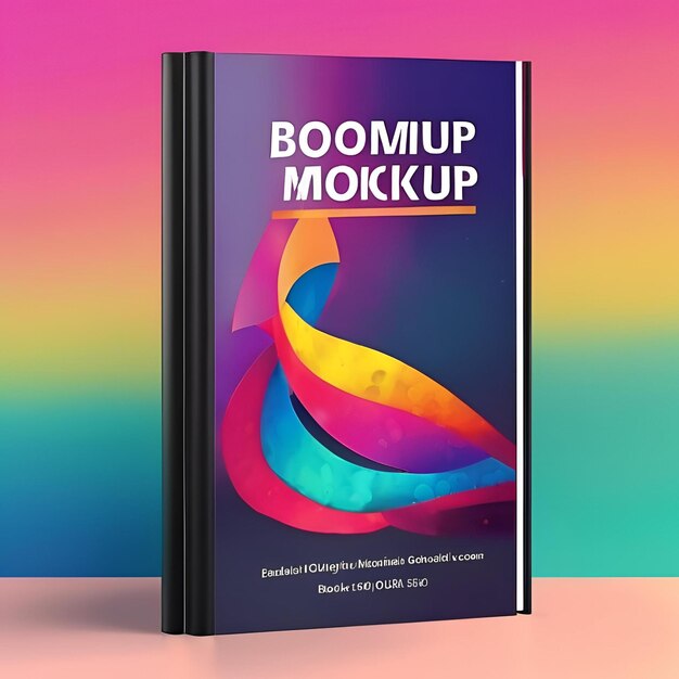 Photo book cover mockup design realistic colorful image