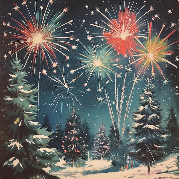 a book cover that says fireworks with a picture of a christmas tree