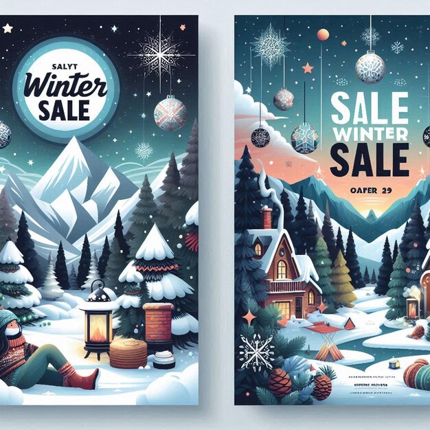 Photo a book cover with a winter sale written on it