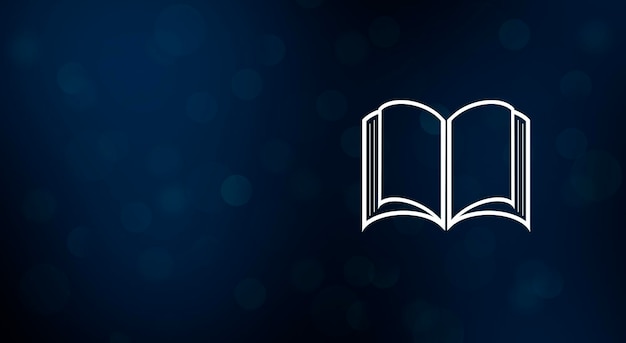 Book icon on bokeh background