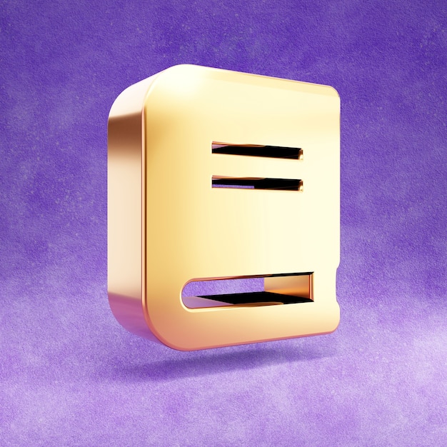 Book icon isolated on violet velvet