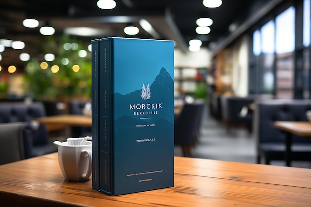 Book Mockup with Library Background