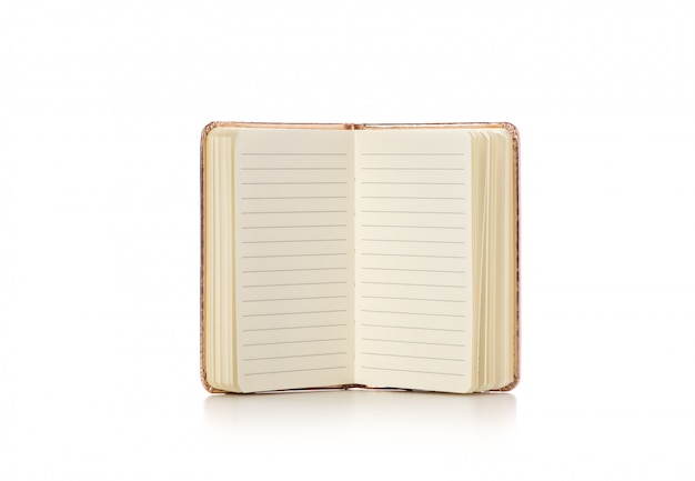 Book or notebook on white background