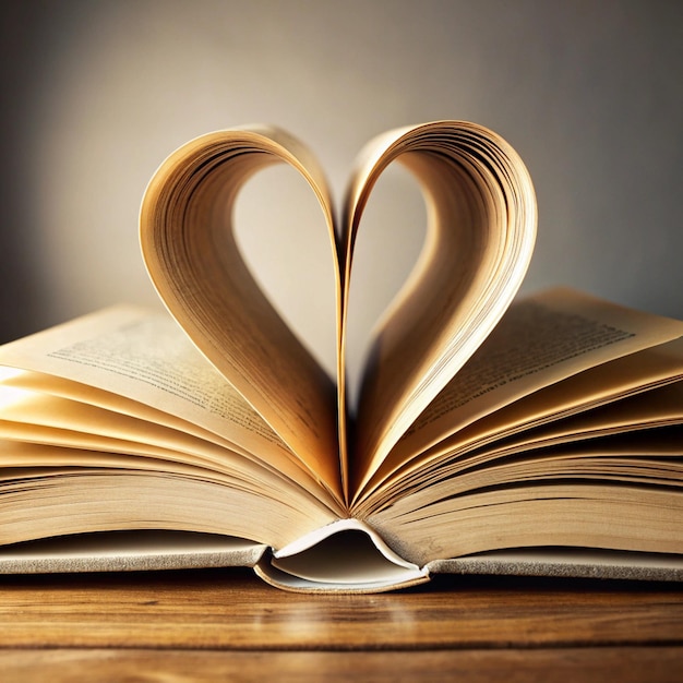 a book opened to a heart that has the pages split open