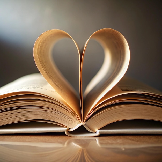 a book opened to a heart that has the pages split open