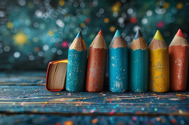 a book of pencils with a hole in the middle