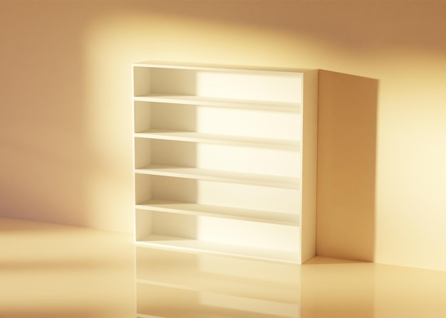 Book rack side 3D rendered image