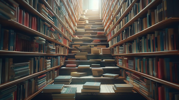 a book shelf with books in the middle of it