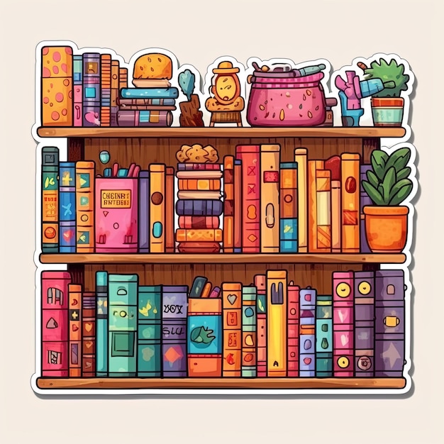 Photo a book shelf with a bunch of books on it