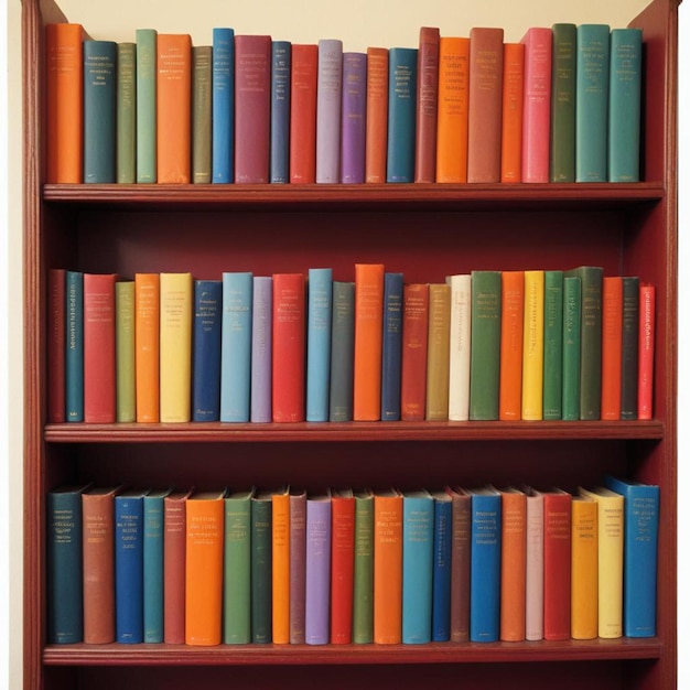 Photo a book shelf with many books on it