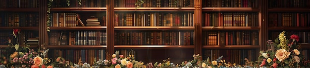 Photo a book shelf with many books on it