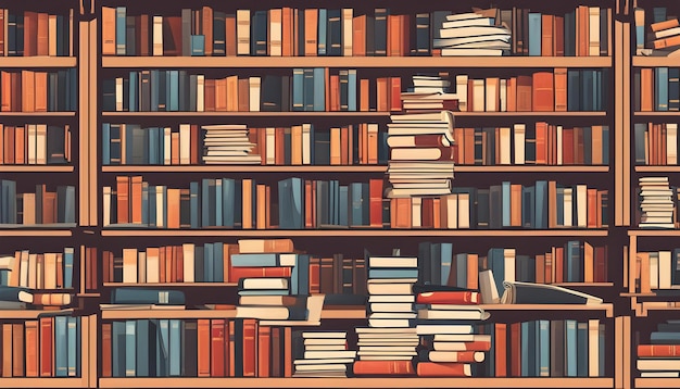 a book shelf with many books on it