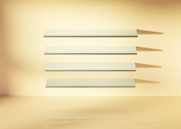 Book shelfs 3D rendered image