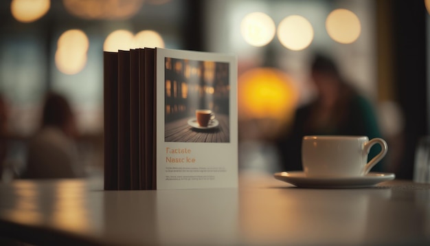 Book On The Table Modern Minimal Cafe Generative AI