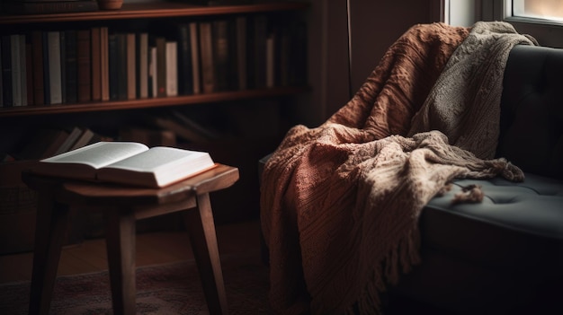 A book on a table with a book on it