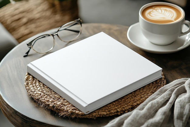 Photo a book that has a book on it and a cup of coffee on a table