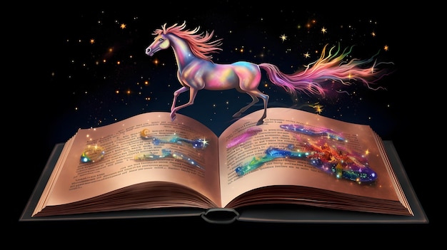 A book that has a unicorn on it